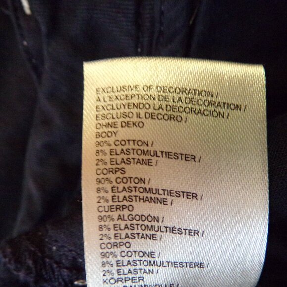 Maeve Anthropologie Wide Leg Pants Dark Blue Contrast Stitching High Waist Sz 25 - Picture 11 of 11